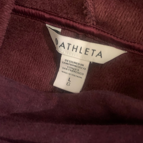 Athleta Cozy Karma Funnel Neck Sweatshirt Burgundy Oversized Pullover Large L - Picture 6 of 8